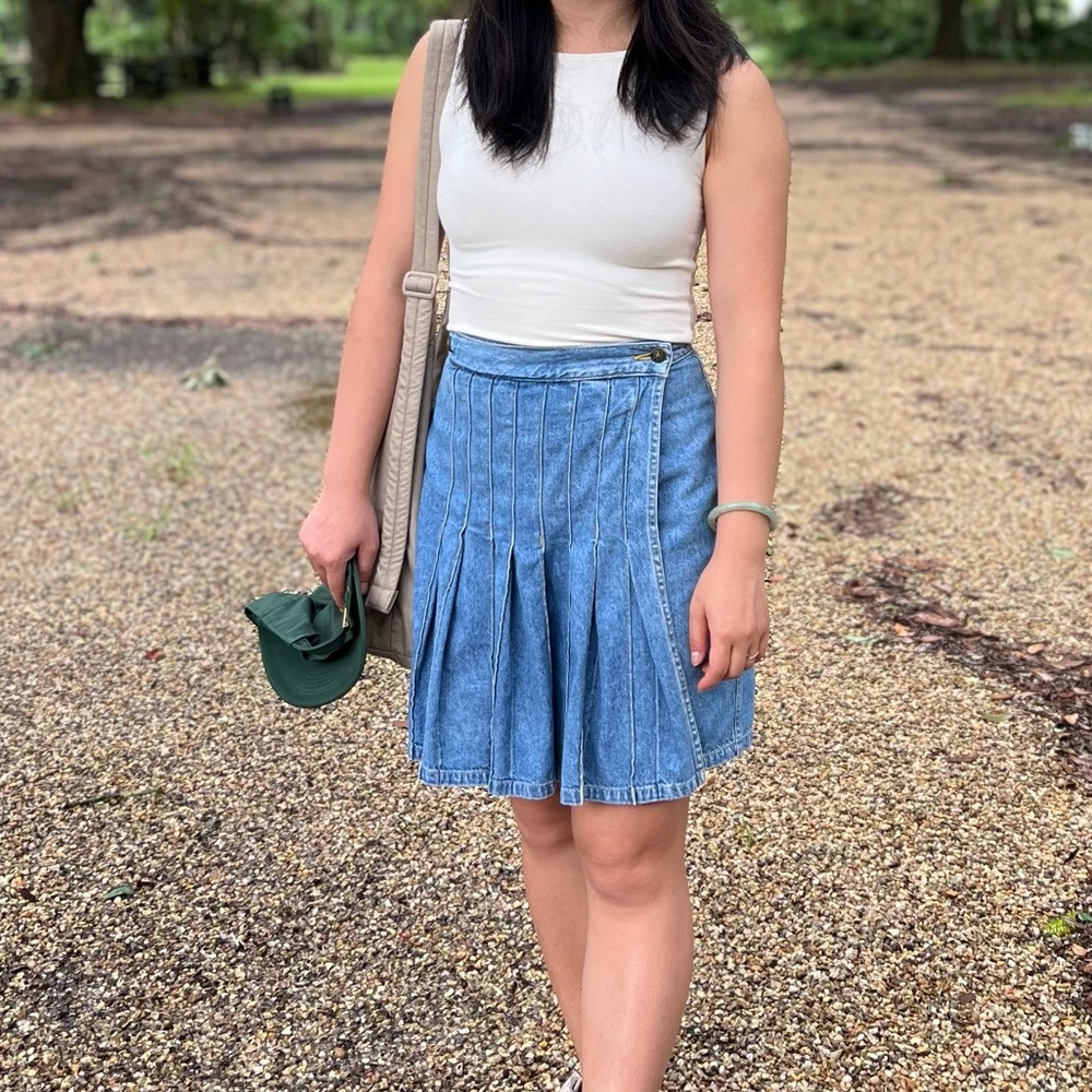 Blue Pleated Women's Skort